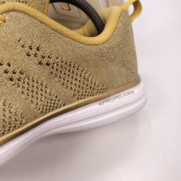 APL Techloom Pro Lace Up Athletic Running Shoe Womens Size 10 Yellow White - Picture 8 of 10